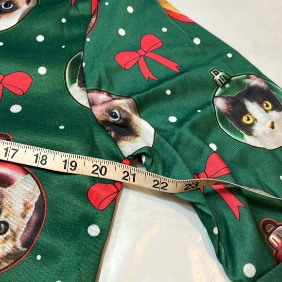 CAT Christmas full body suit Cheer FUNNY Light Up 1 Piece Sleep Suit mens NEW M - Picture 9 of 16